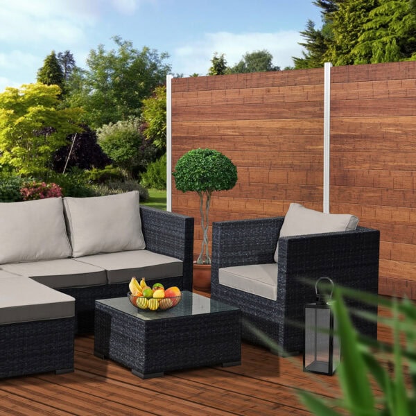 Sichtschutzaun Batu line Zaunbrett-Set, 2 Zaunbretter gefräst